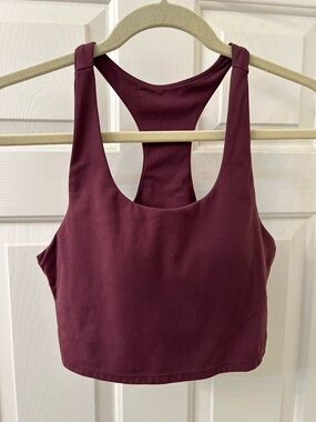 Burgundy Racerback Crop Tank Top
